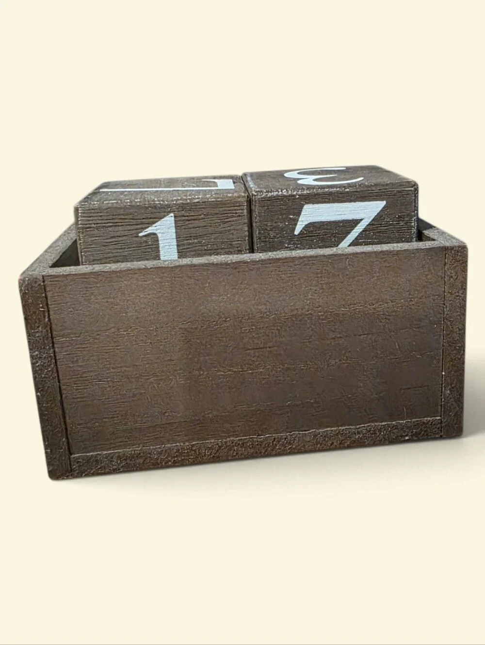 Rustic Brown Wooden Perpetual Calendar